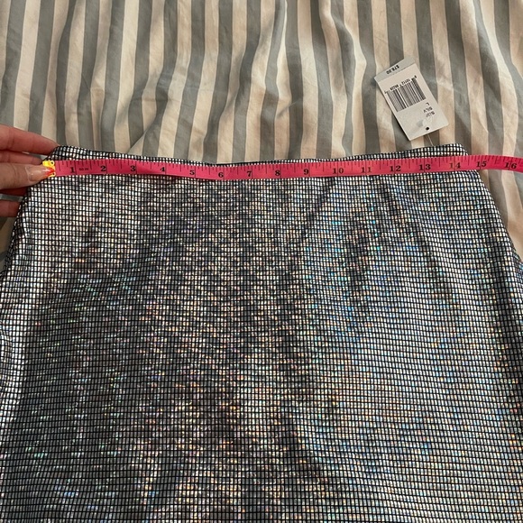NWT Fore Disco Womens Metallic Short Mini Skirt size Large - Picture 8 of 14